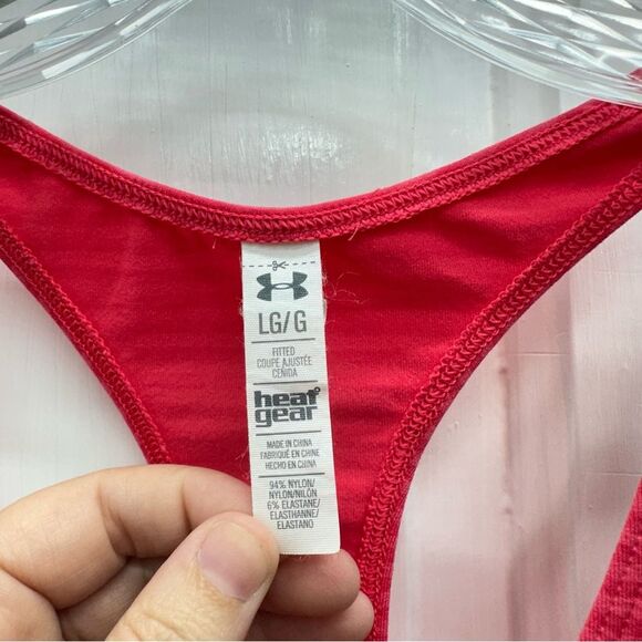 2 Under Armour heat gear fitted athletic racerback tank top shirt women's large - Picture 5 of 5